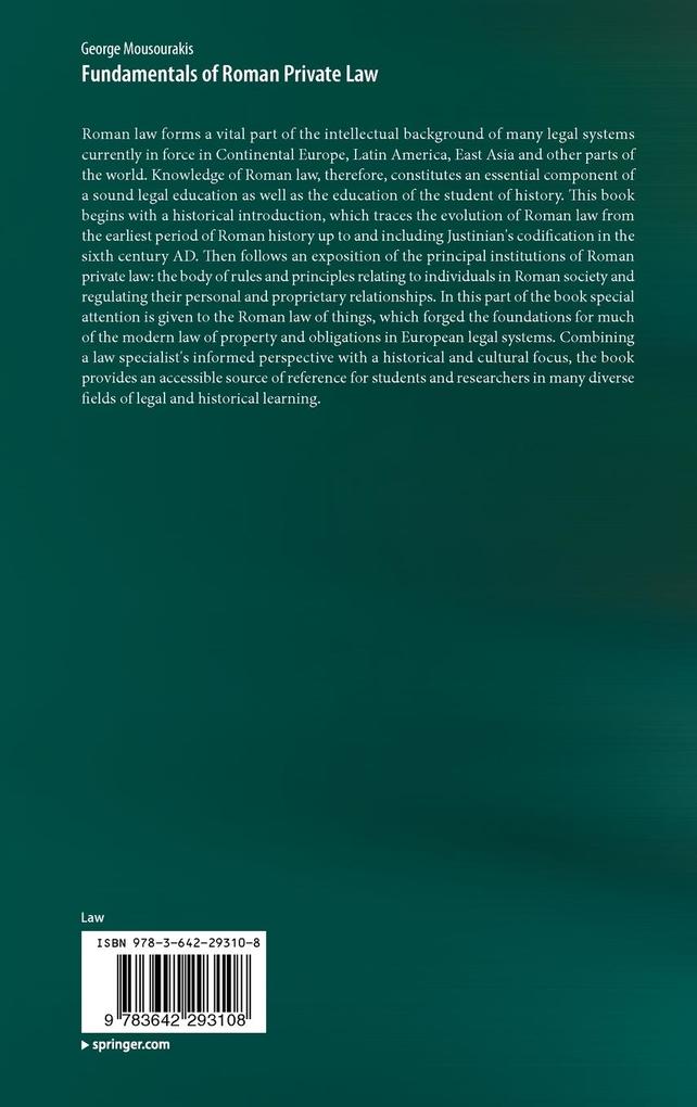 Weitere Ansicht: Fundamentals of Roman Private Law | George Mousourakis