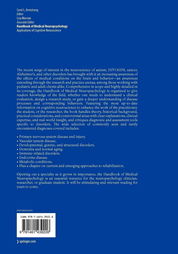 Weitere Ansicht: Handbook of Medical Neuropsychology
