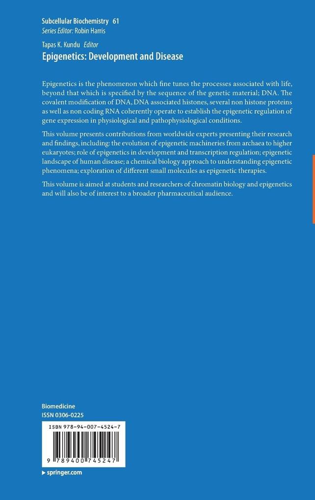 Weitere Ansicht: Epigenetics: Development and Disease