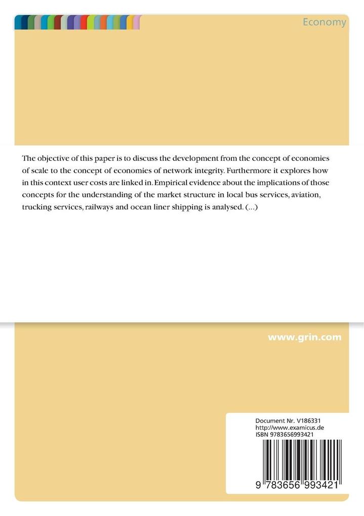 Weitere Ansicht: The Implications of Economies of Scale, Scope and Network Integrity on the Privatisation of Transport Services | Paul Freudensprung