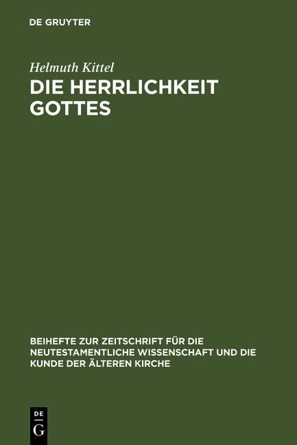 Produktbild: Die Herrlichkeit Gottes | Helmuth Kittel