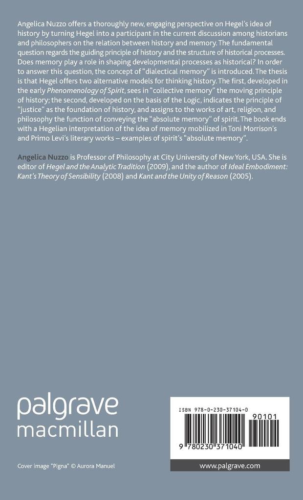 Weitere Ansicht: Memory, History, Justice in Hegel | Angelica Nuzzo