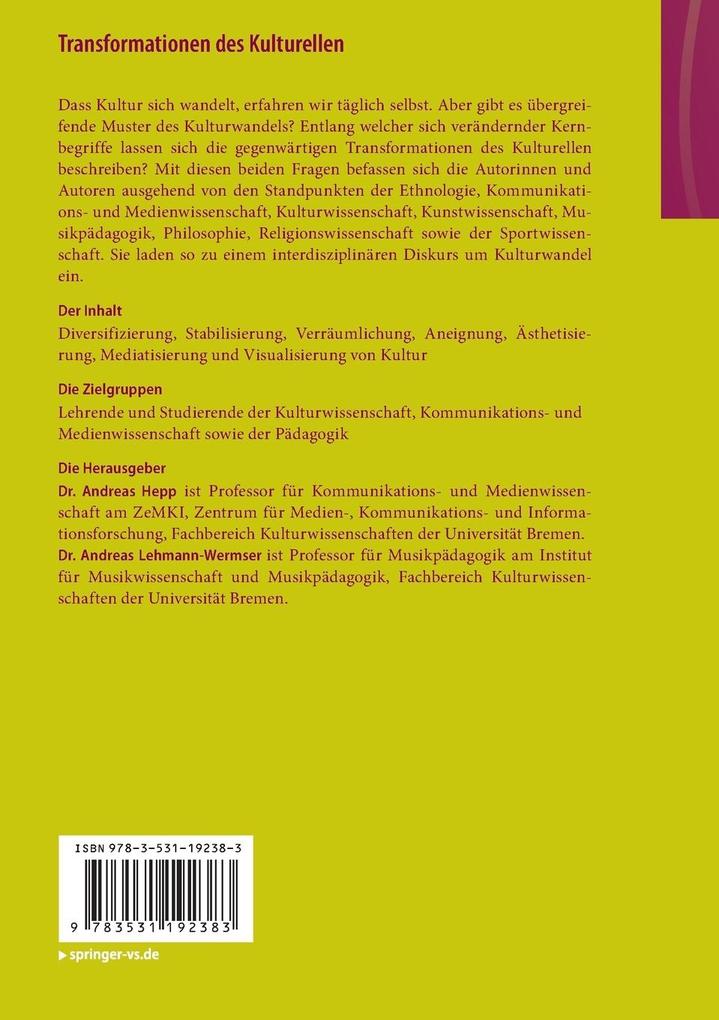 Weitere Ansicht: Transformationen des Kulturellen