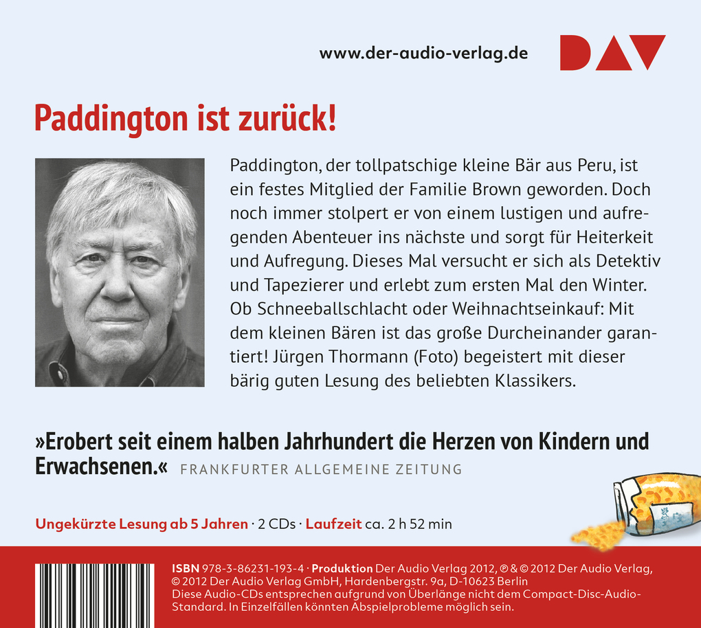 Weitere Ansicht: Mehr Geschichten von Paddington, 2 Audio-CDs | Michael Bond