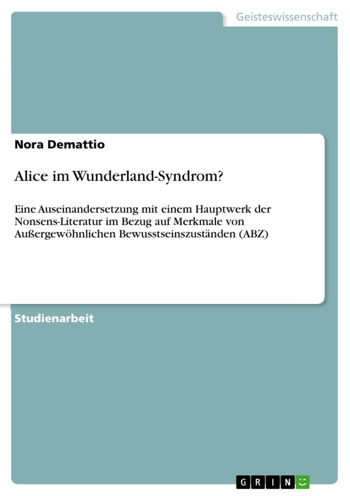 Produktbild: Alice im Wunderland-Syndrom? | Nora Demattio
