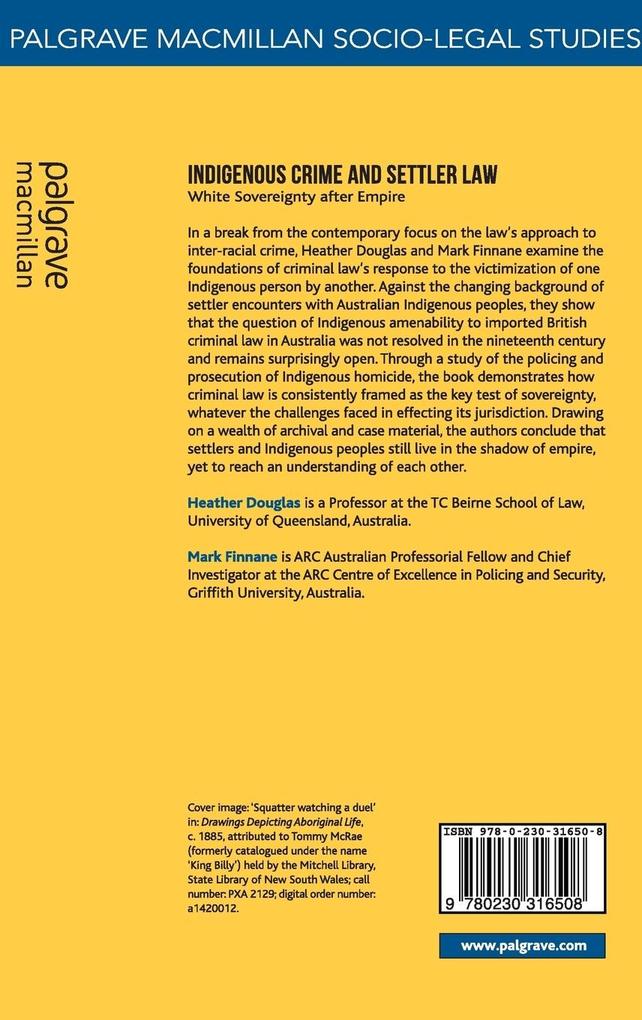 Weitere Ansicht: Indigenous Crime and Settler Law | H. Douglas, M. Finnane