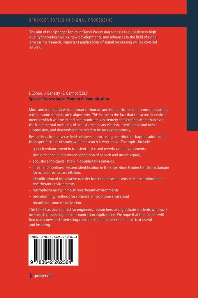 Weitere Ansicht: Speech Processing in Modern Communication