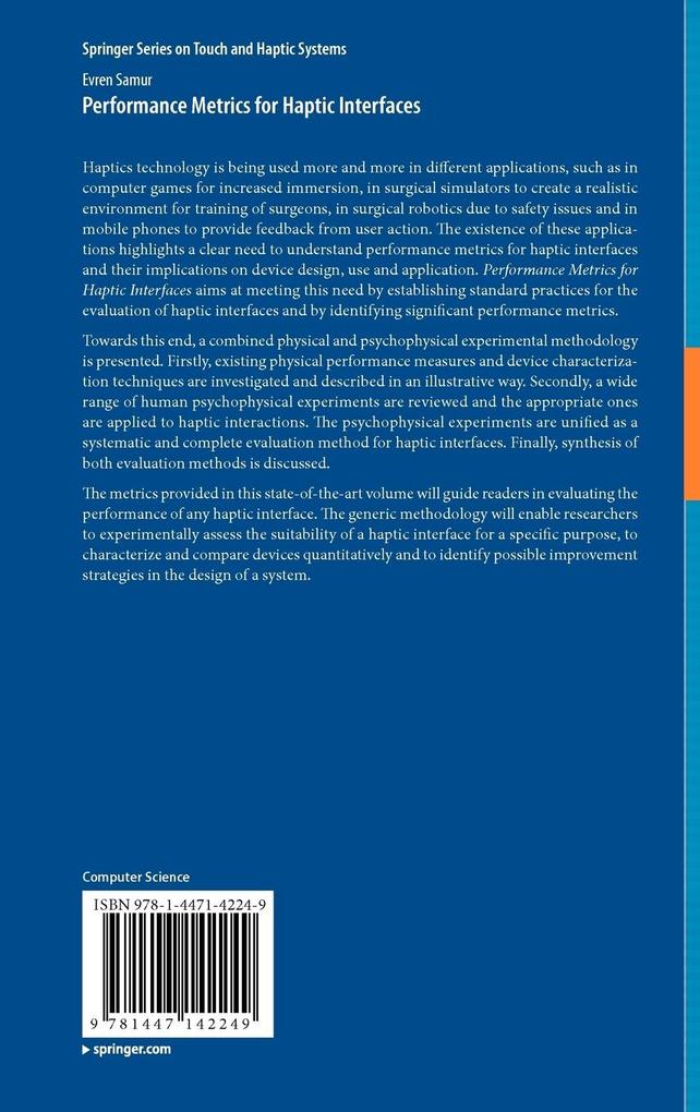 Weitere Ansicht: Performance Metrics for Haptic Interfaces | Evren Samur