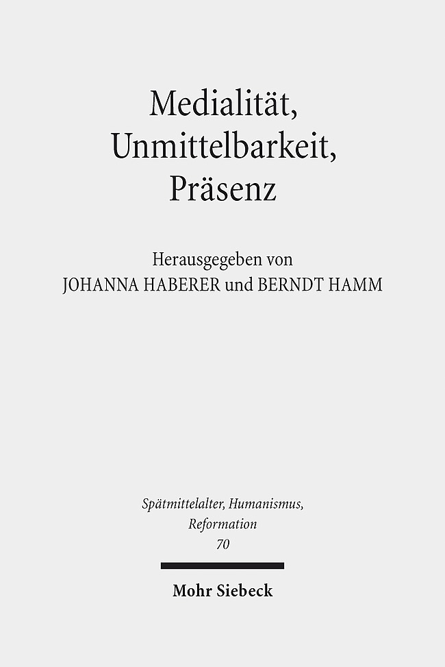 Produktbild: Medialität, Unmittelbarkeit, Präsenz