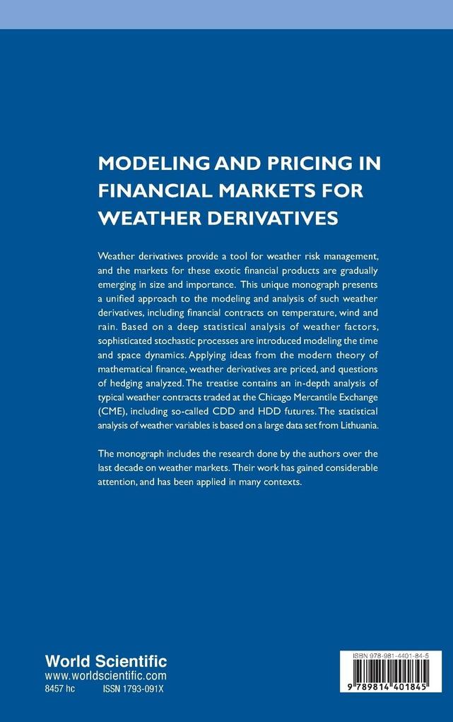 Weitere Ansicht: MODEL & PRIC FINAN MARKET WEATHER DERIVA | Benth Fred Espen