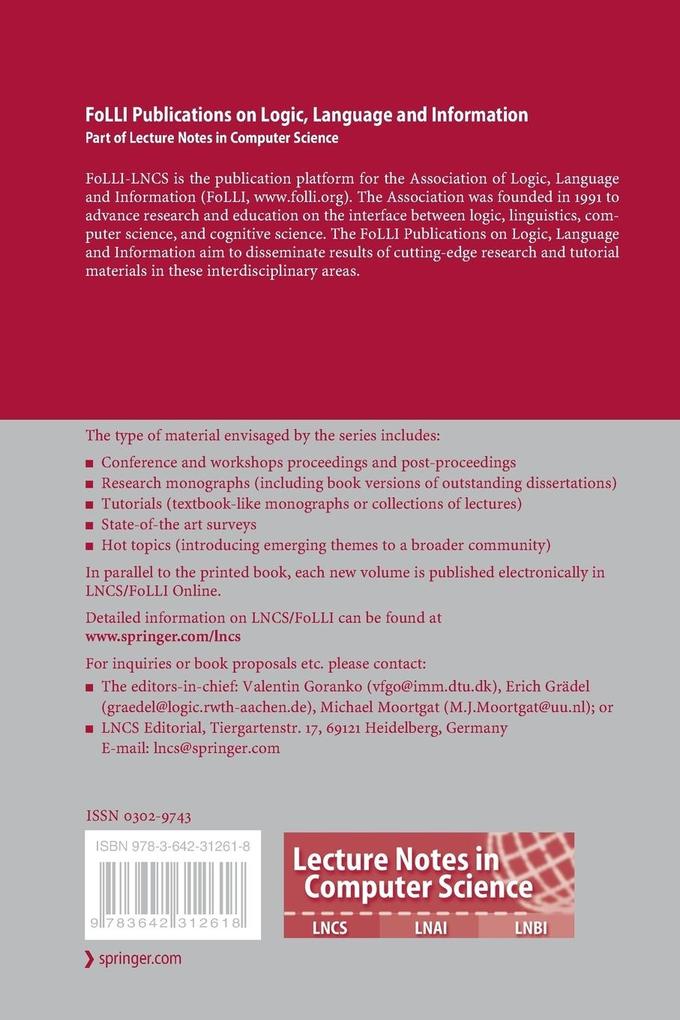 Weitere Ansicht: Logical Aspects of Computational Linguistics