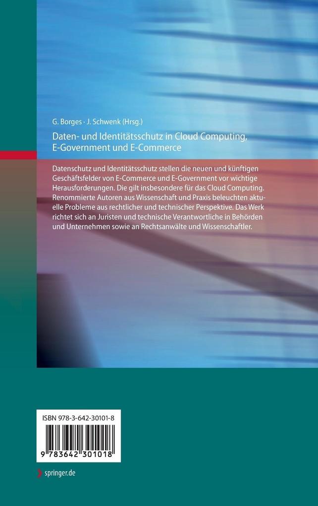 Weitere Ansicht: Daten- und Identitätsschutz in Cloud Computing, E-Government und E-Commerce
