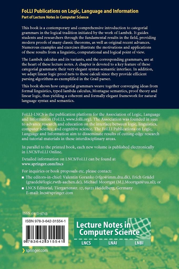 Weitere Ansicht: The Logic of Categorial Grammars | Richard Moot, Christian Retore