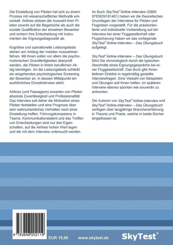 Weitere Ansicht: SkyTest® Airline-Interview - Das Übungsbuch | Dennis Dahlenburg, Andreas Gall