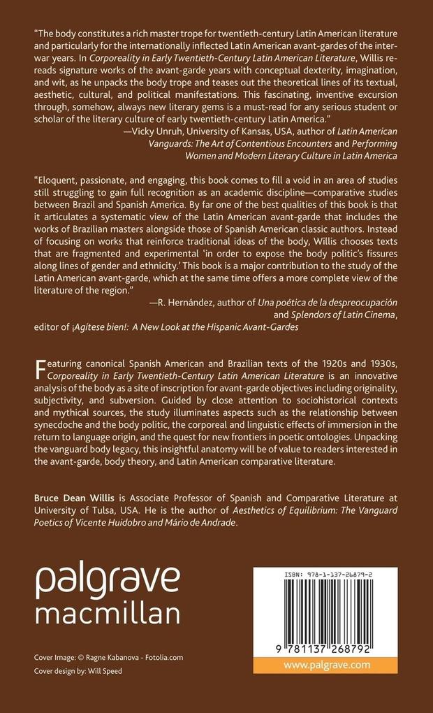 Weitere Ansicht: Corporeality in Early Twentieth-Century Latin American Literature | B. Willis