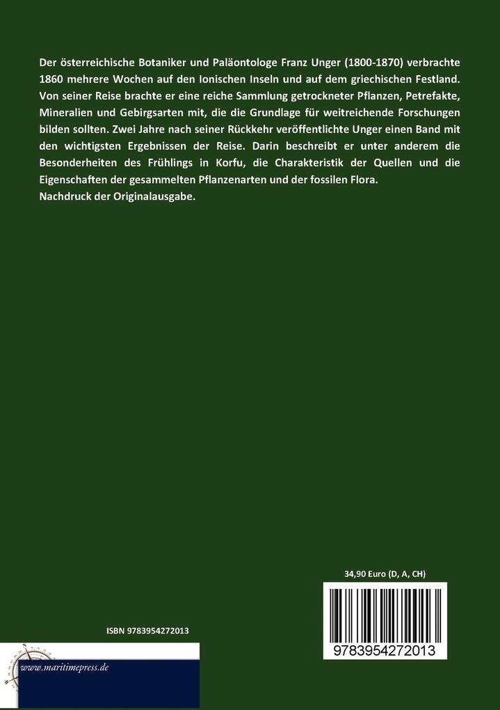 Weitere Ansicht: Wissenschaftliche Ergebnisse einer Reise in Griechenland und in den jonischen Inseln | Franz Unger