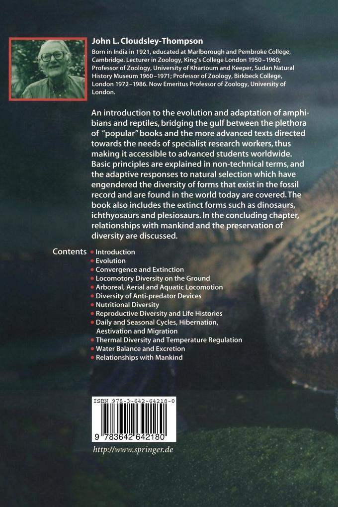 Weitere Ansicht: The Diversity of Amphibians and Reptiles | John L. Cloudsley-Thompson