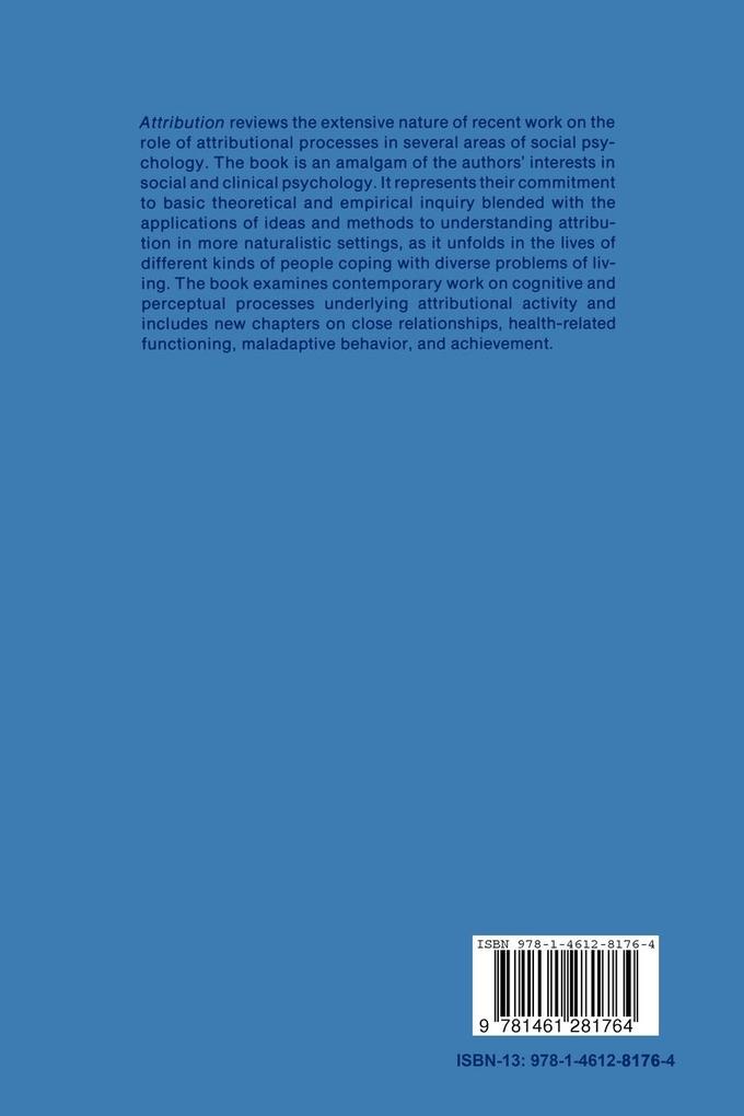 Weitere Ansicht: Attribution | John H. Harvey, Melinda A. Stanley, Gifford Weary