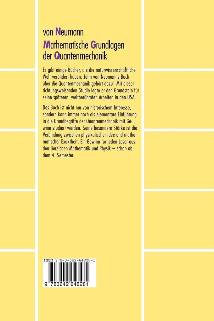 Weitere Ansicht: Mathematische Grundlagen der Quantenmechanik | John Von Neumann