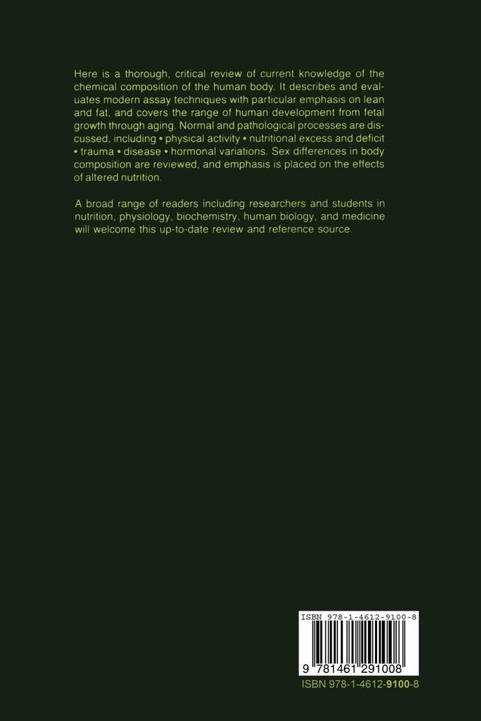 Weitere Ansicht: Human Body Composition | Gilbert B. Forbes