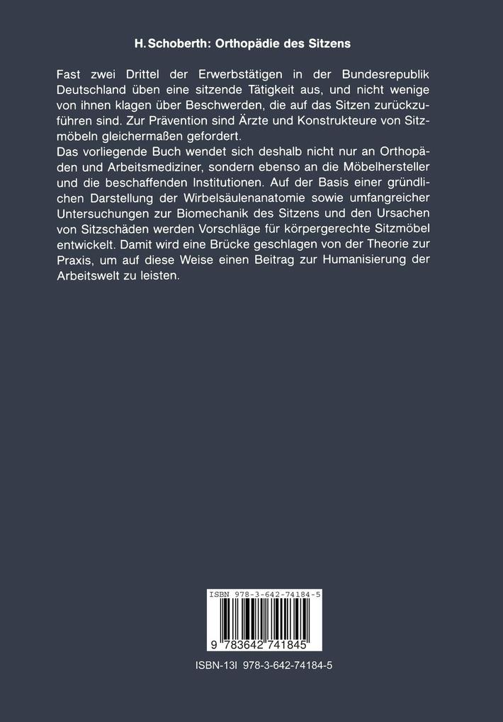 Weitere Ansicht: Orthopädie des Sitzens | Hanns Schoberth