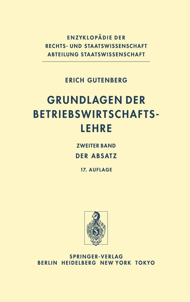 Produktbild: Grundlagen der Betriebswirtschaftslehre | Erich Gutenberg
