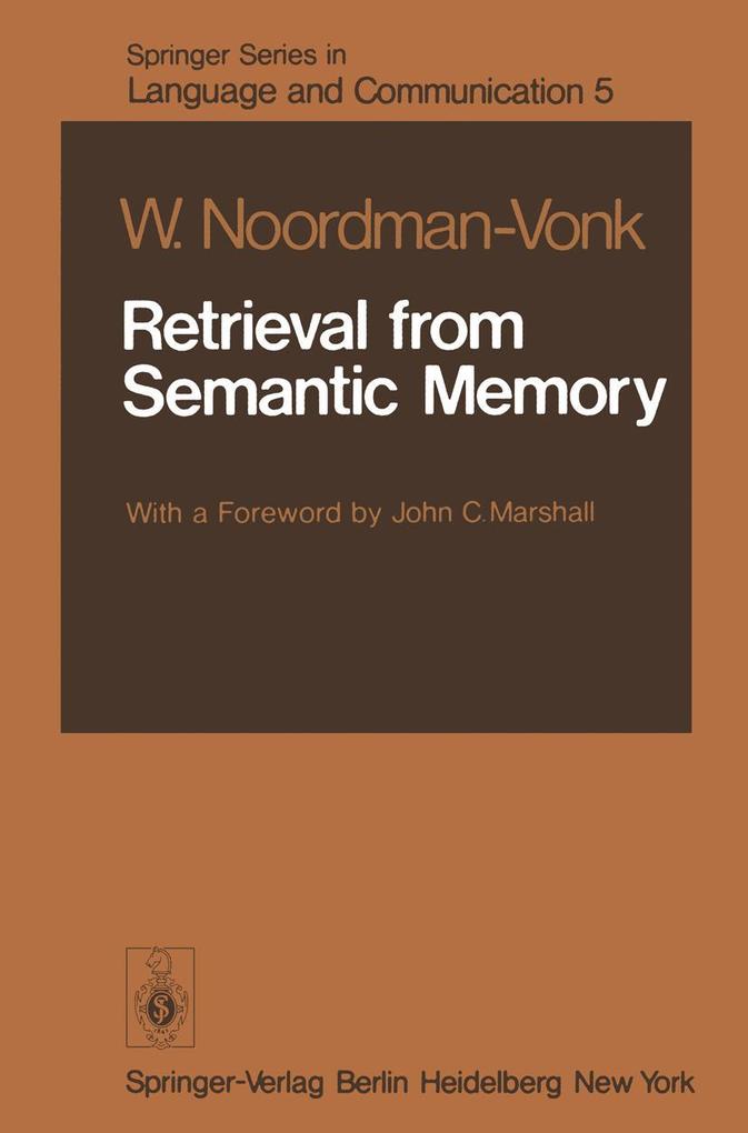 Produktbild: Retrieval from Semantic Memory | W. Noordman-Vonk