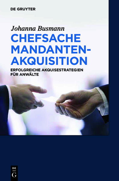 Produktbild: Chefsache Mandentenakquisition | Johanna Busmann