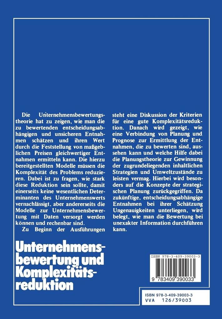 Weitere Ansicht: Unternehmensbewertung und Komplexitätsreduktion | Wolfgang Ballwieser