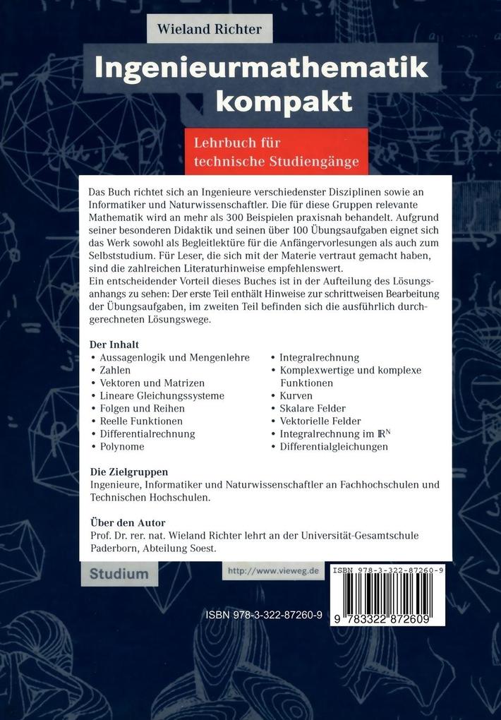 Weitere Ansicht: Ingenieurmathematik kompakt | W. Richter