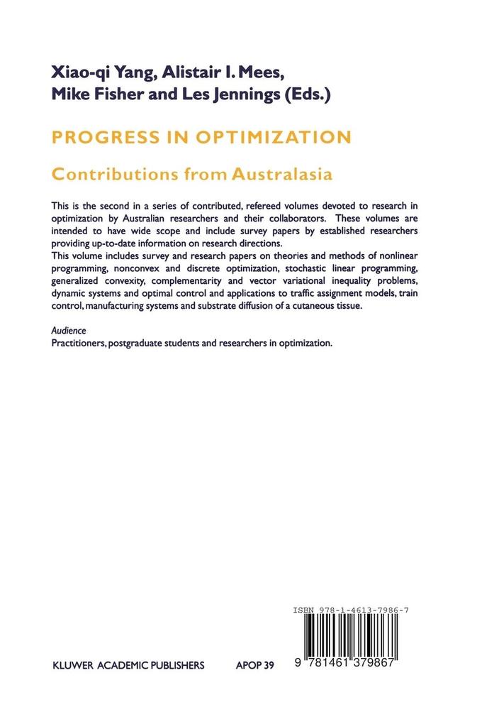 Weitere Ansicht: Progress in Optimization