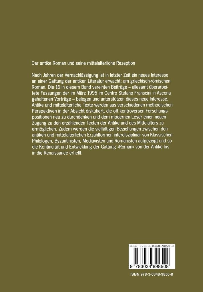Weitere Ansicht: Der antike Roman und seine mittelalterliche Rezeption