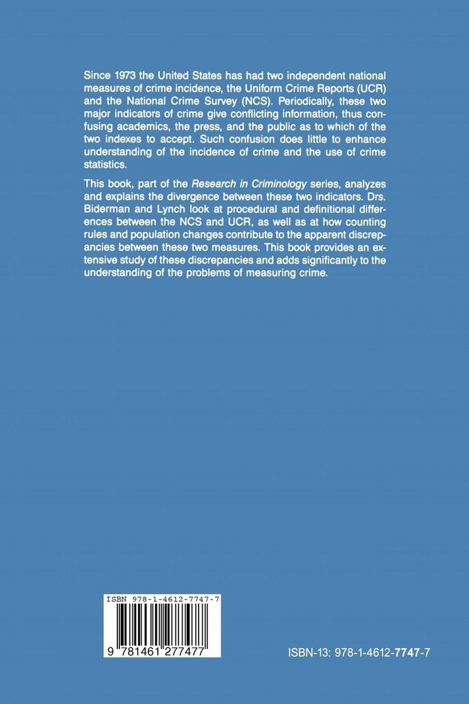 Weitere Ansicht: Understanding Crime Incidence Statistics | Albert D. Biderman, James P. Lynch