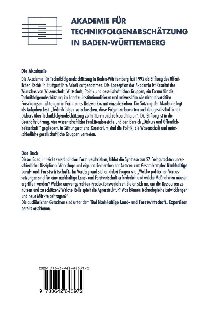 Weitere Ansicht: Nachhaltige Land- und Forstwitschaft | Holger Flaig, Günther Linckh, Hans Mohr, Hubert Sprich