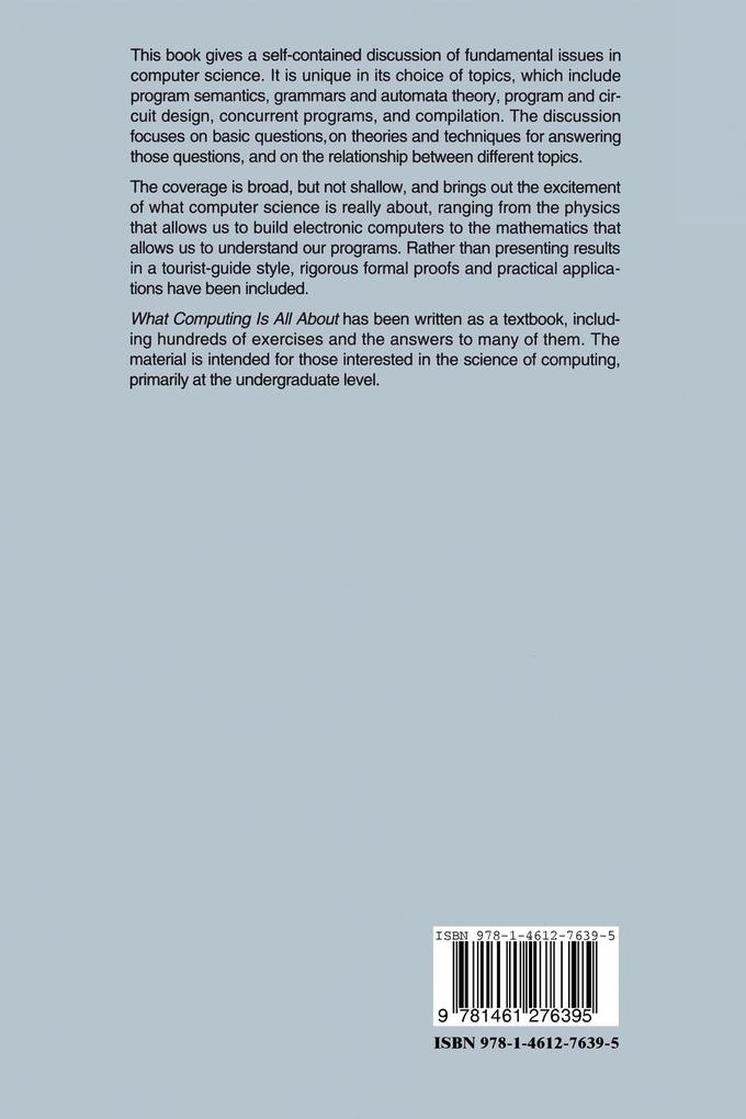 Weitere Ansicht: What Computing Is All About | Jan L. A. van de Snepscheut