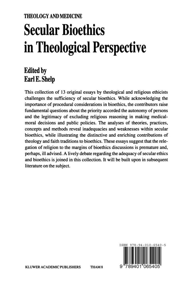 Weitere Ansicht: Secular Bioethics in Theological Perspective