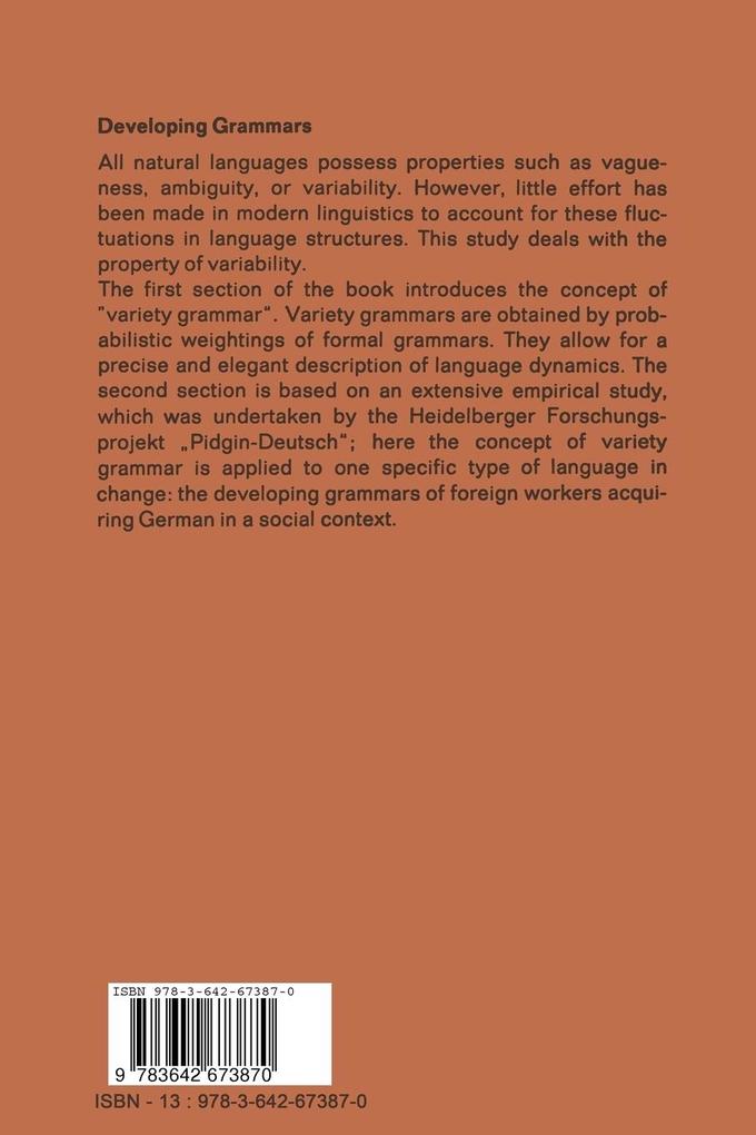 Weitere Ansicht: Developing Grammars | N. Dittmar, Willemijn M. Klein