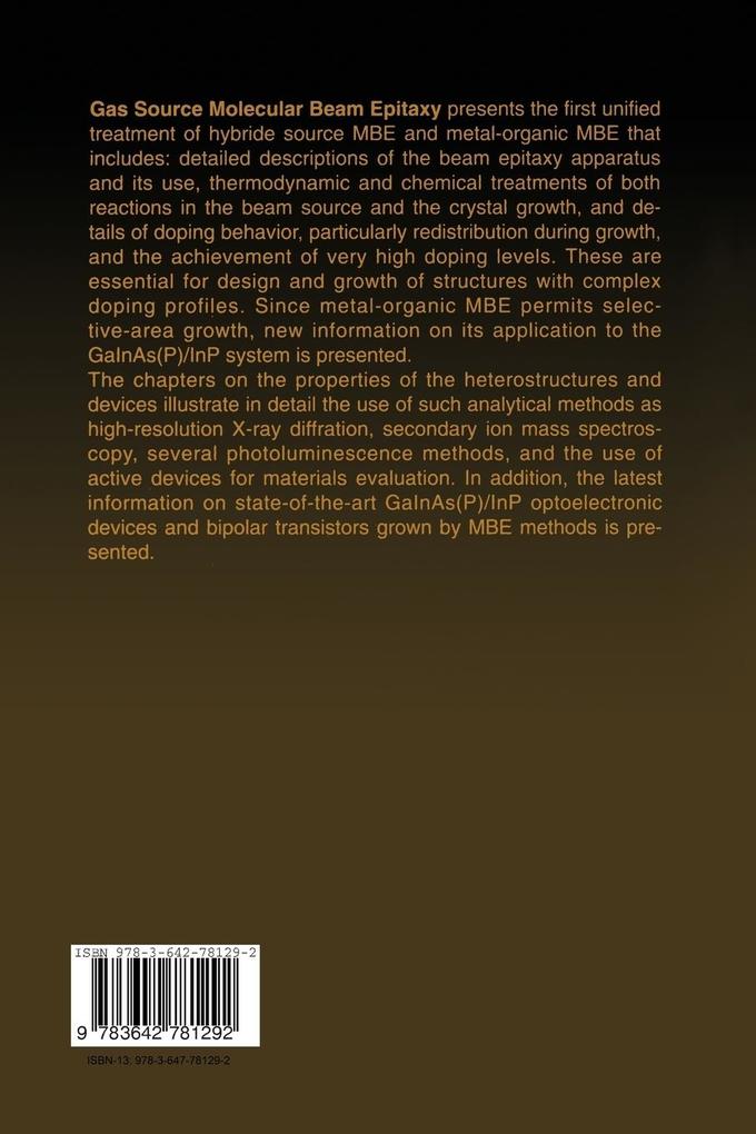 Weitere Ansicht: Gas Source Molecular Beam Epitaxy | Morton B. Panish, Henryk Temkin
