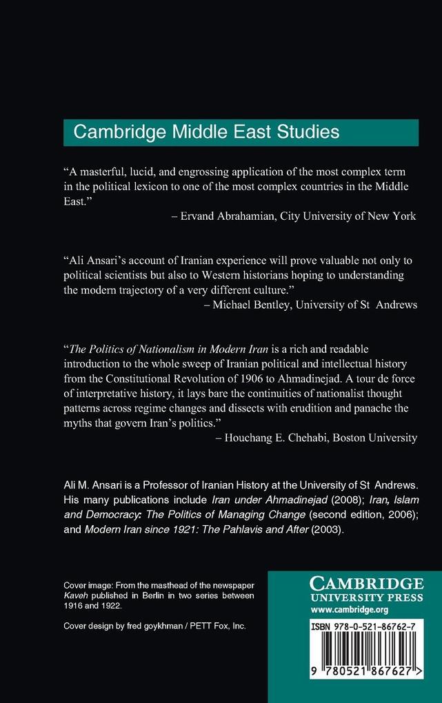 Weitere Ansicht: The Politics of Nationalism in Modern Iran | Ali M. Ansari