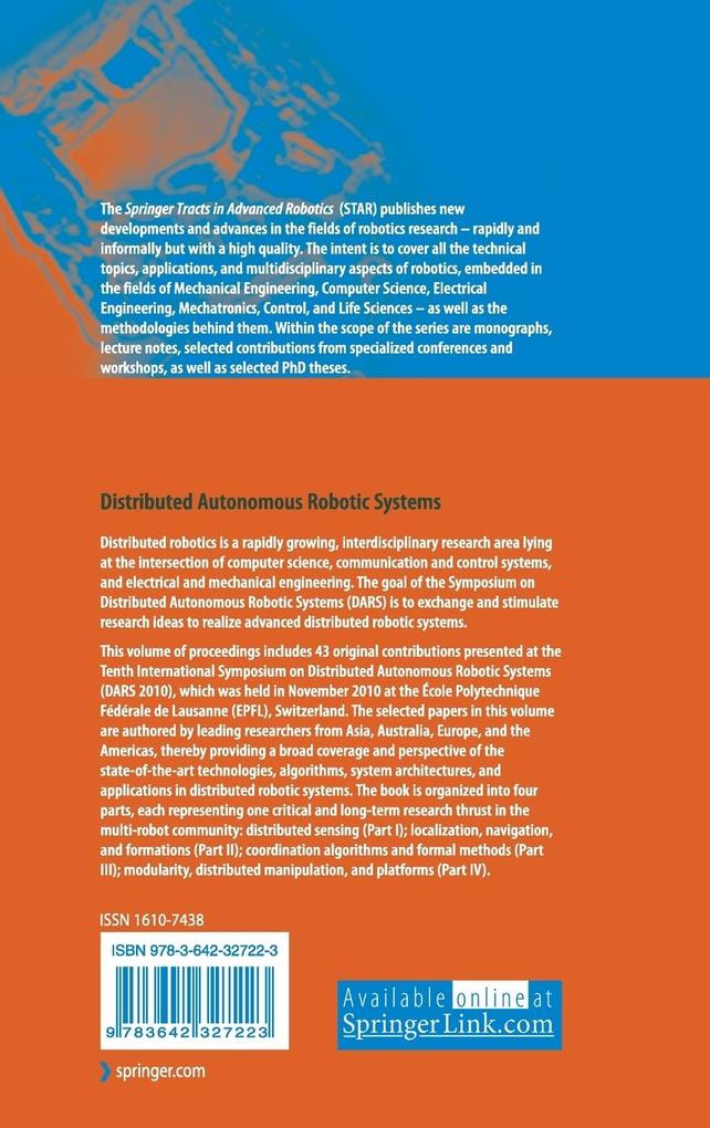 Weitere Ansicht: Distributed Autonomous Robotic Systems