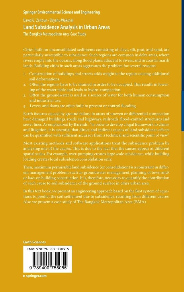 Weitere Ansicht: Land Subsidence Analysis in Urban Areas | Eliyahu Wakshal, David G. Zeitoun