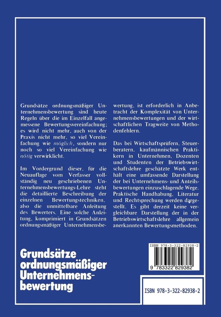 Weitere Ansicht: Grundsätze ordnungsmäßiger Unternehmensbewertung | Adolf Moxter