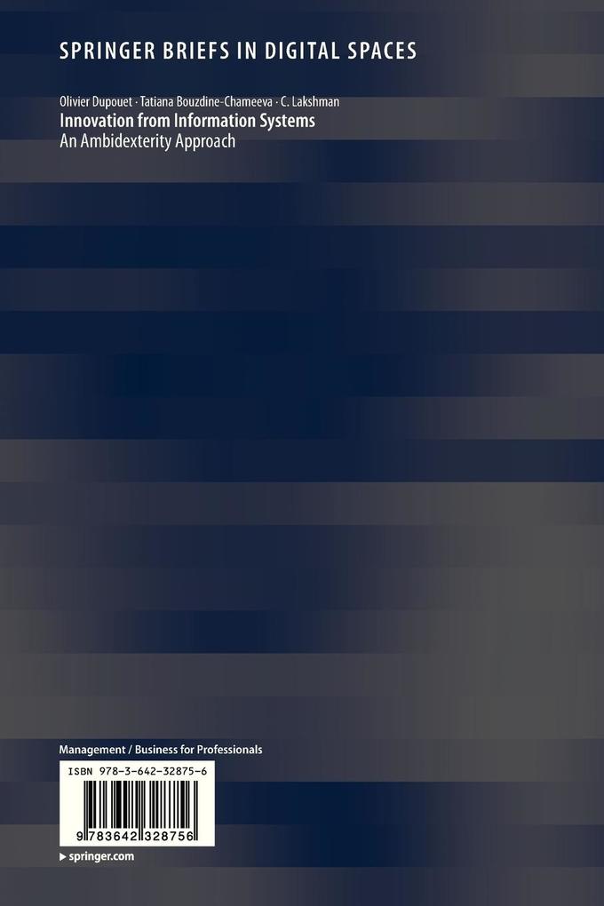 Weitere Ansicht: Innovation from Information Systems | Olivier Dupouet, Tatiana Bouzdine-Chameeva, C. Lakshman