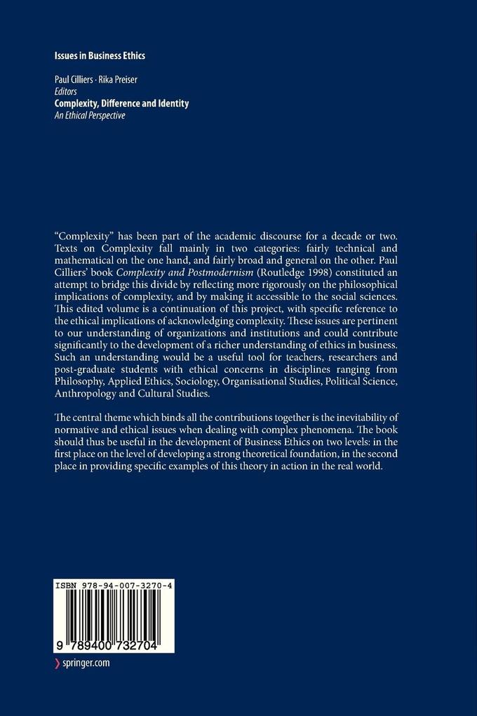 Weitere Ansicht: Complexity, Difference and Identity