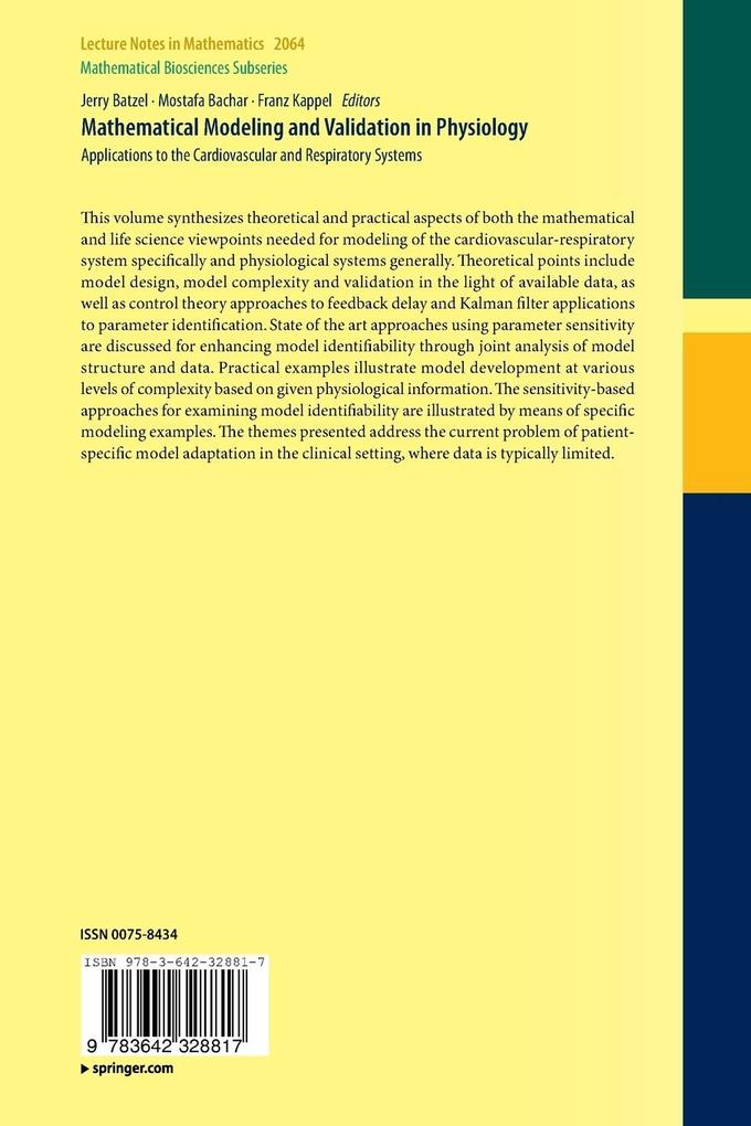 Weitere Ansicht: Mathematical Modeling and Validation in Physiology