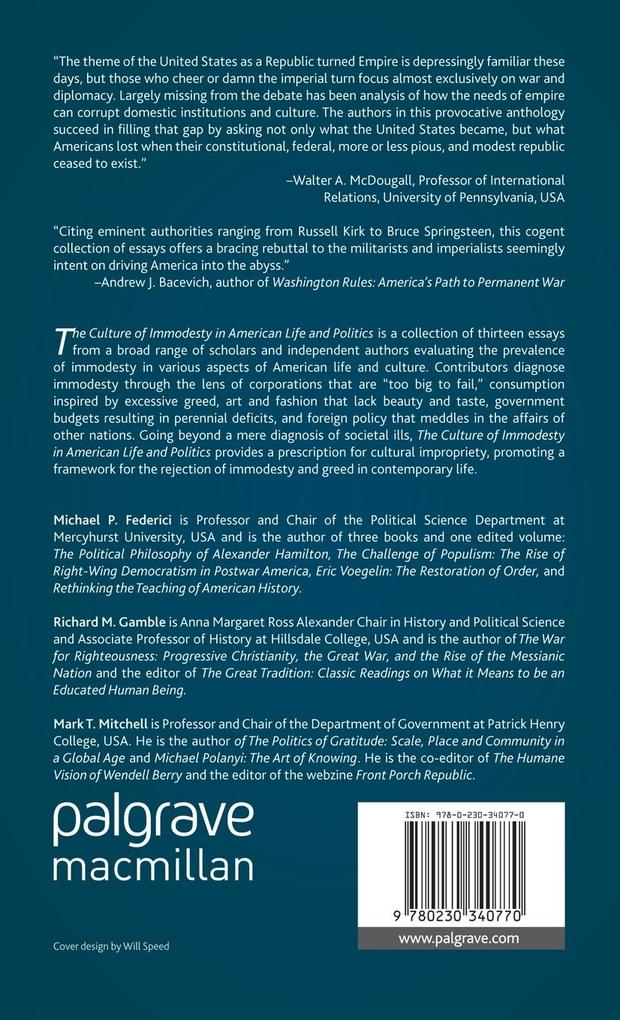 Weitere Ansicht: The Culture of Immodesty in American Life and Politics