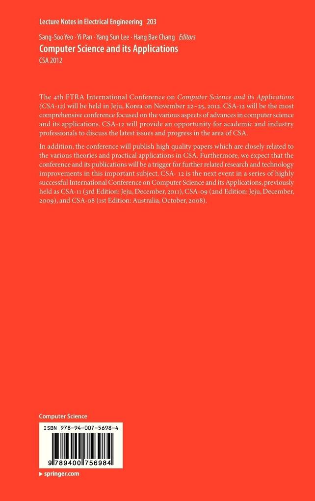 Weitere Ansicht: Computer Science and its Applications