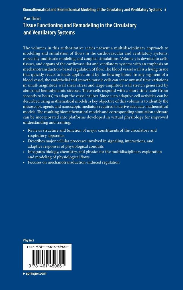 Weitere Ansicht: Tissue Functioning and Remodeling in the Circulatory and Ventilatory Systems | Marc Thiriet
