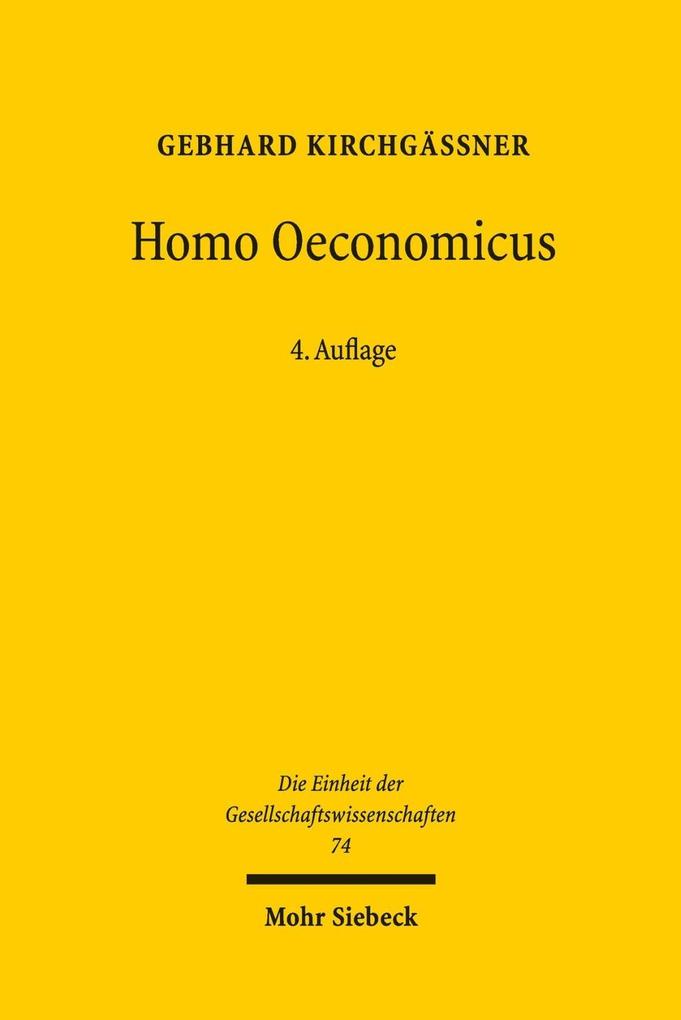 Produktbild: Homo oeconomicus | Gebhard Kirchgässner
