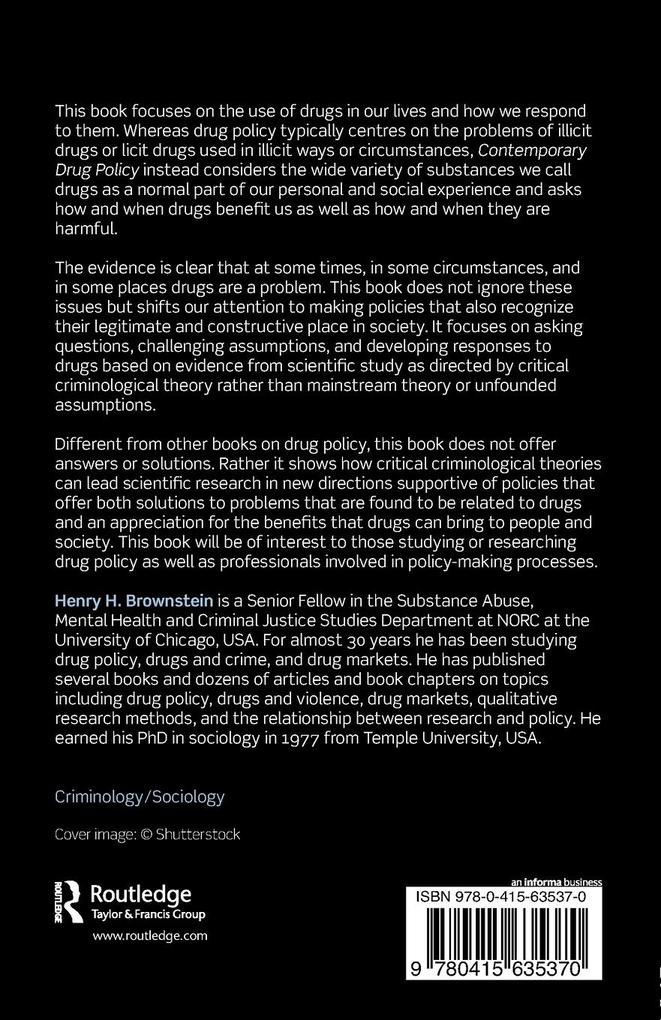 Weitere Ansicht: Contemporary Drug Policy | Henry Brownstein
